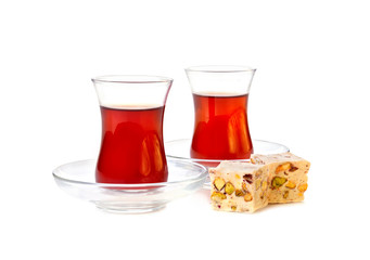Two glasses of turkish tea