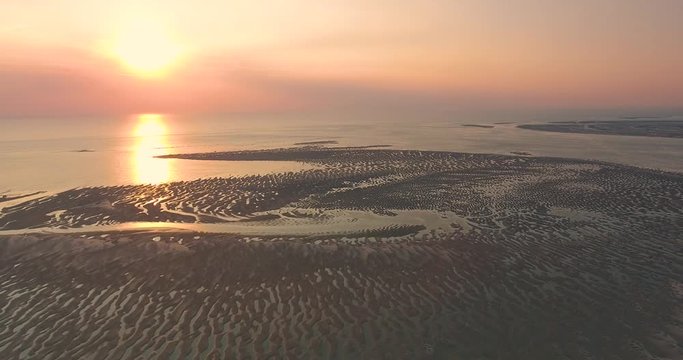 Survol de la Baie de Somme - La Molli&egrave;re d'Aval, entre Cayeux-sur-mer et Le Hourdel