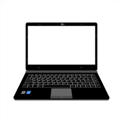 realistic laptop illustration in black color