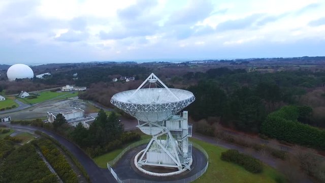 Abandoned satellite communication antenna