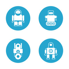 robot icons in round buttons