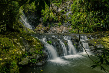 Beautiful cascade in forest