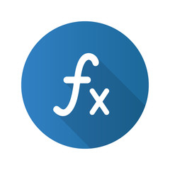 Obraz premium Math function flat design long shadow glyph icon