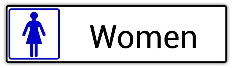 Panneau en Anglais: Toilettes pour hommes et femmes, wc mixtes et unisexe - panneau pour salle de bain, toilettes et autres commodités