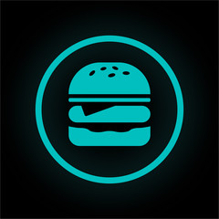 Neon Button rund - Burger