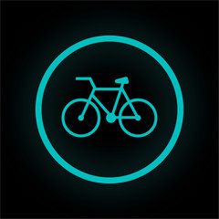 Neon Button rund - Fahrrad