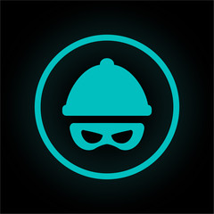 Neon Button rund - Verbrecher