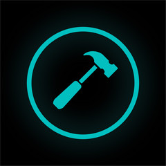 Neon Button rund - Hammer