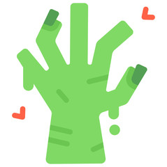 Zombie hand flat illustration