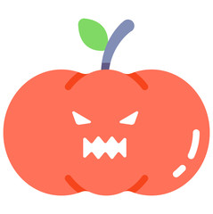Monster pumpkin flat illustration