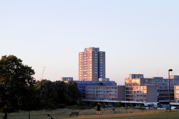 Fototapeta premium Recreation ground at sunset