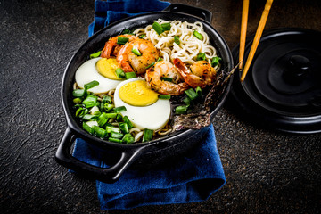 Ramen soup with shrimp