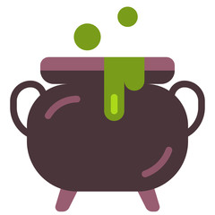 Halloween cauldron flat illustration