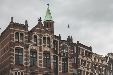 Fototapeta na wymiar View of a Building in Centre of Amsterdam