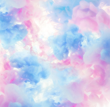 Abstract blue and pink ink background
