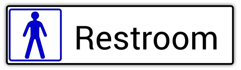Panneau en anglais: Toilettes pour hommes et femmes, wc mixtes et unisexe - panneau pour salle de bain, toilettes et autres commodités texture en métal
