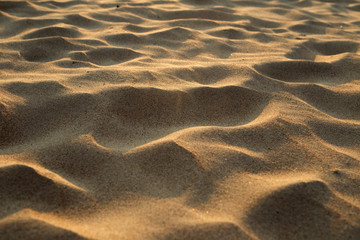 closeup of sand pattern of a beach in the summer