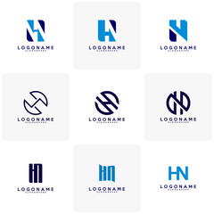 Set of Initial HN logo vector template