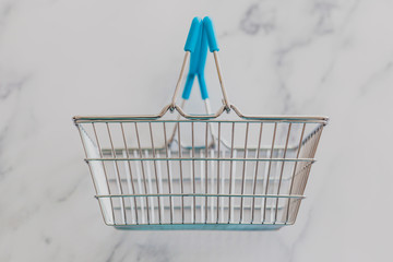 empty grocery store shopping basket