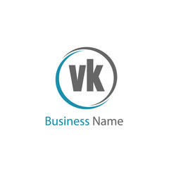 Initial Letter VK Logo Template Design