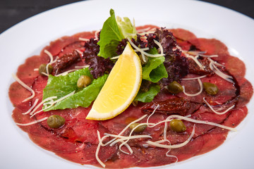 beef carpaccio with capers