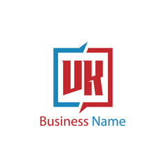 Initial Letter VK Logo Template Design