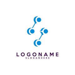 Letter S logotype,Technology and digital abstract dot connection vector logo