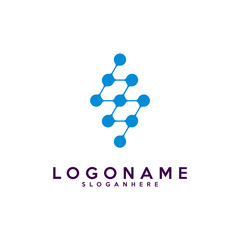 Letter S logotype,Technology and digital abstract dot connection vector logo