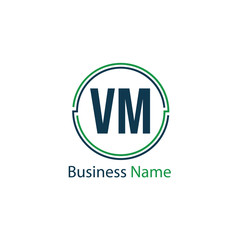 Initial Letter VM Logo Template Design