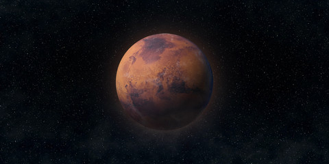 Fototapeta na wymiar Red planet Mars. Astronomy and science concept. Elements of this image furnished by NASA.