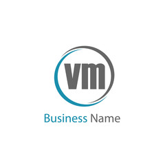 Initial Letter VM Logo Template Design