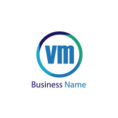 Initial Letter VM Logo Template Design
