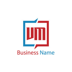 Initial Letter VM Logo Template Design