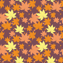 Naklejka na ściany i meble Fashionable pattern in small leafs. Small leaves seamless background for textiles, fabrics, covers, wallpapers, print, gift wrapping and scrapbooking. Raster copy.