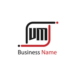 Initial Letter VM Logo Template Design