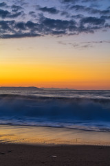 Fototapeta na wymiar Early morning , dramatic sunrise over sea. Photographed in Asprovalta, Greece.