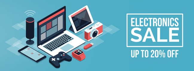 Electronics promotional shopping sale