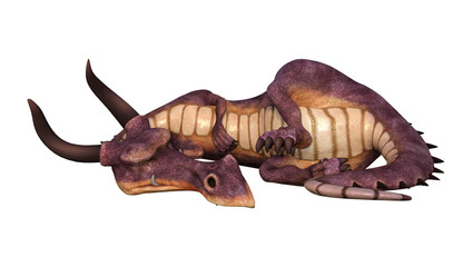 3D Rendering Fairy Tale Dragon on White