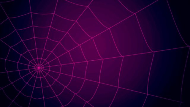 red concentric web on a blue background approaching and rotating