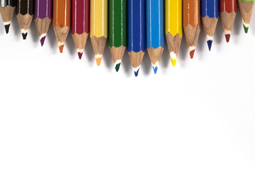 Multicolored pencils with free space for text