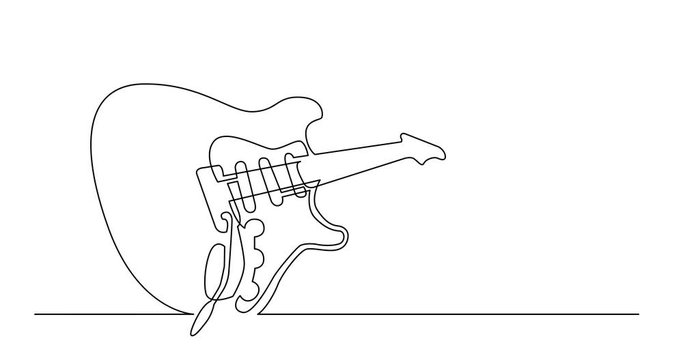Animation of continuous line drawing of electric guitar with three single coil pickups
