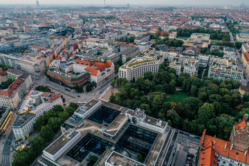 Munich city center Air drone view summer urban photo