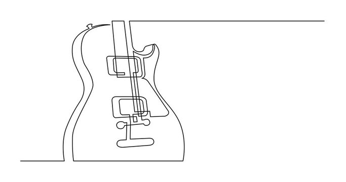 Animation of continuous line drawing of electric guitar with two humbuckers