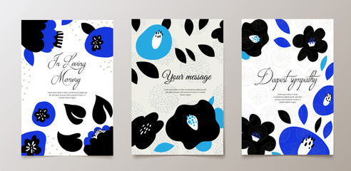 Fashionable funeral card, death notice. Vector design