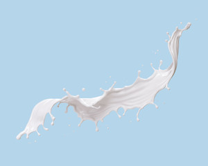 milk or yogurt splash, 3d illustration.