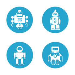robot icons in round buttons