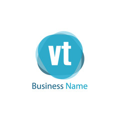 Initial Letter VT Logo Template Design