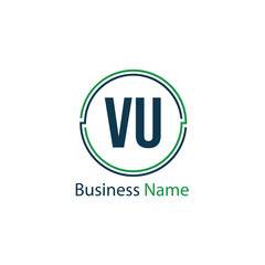 Initial Letter VU Logo Template Design