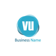 Initial Letter VU Logo Template Design