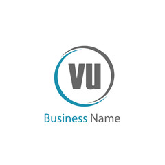 Initial Letter VU Logo Template Design